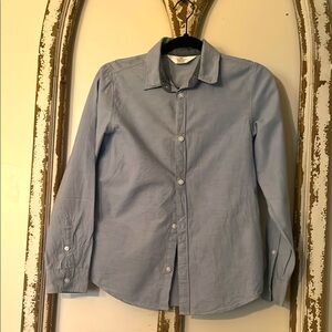 Worn Once!Boys H & M Blue Collared Button Down Shirt Size 14